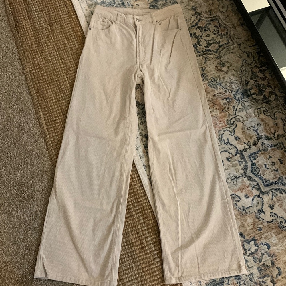 Wide leg corduroy pants
